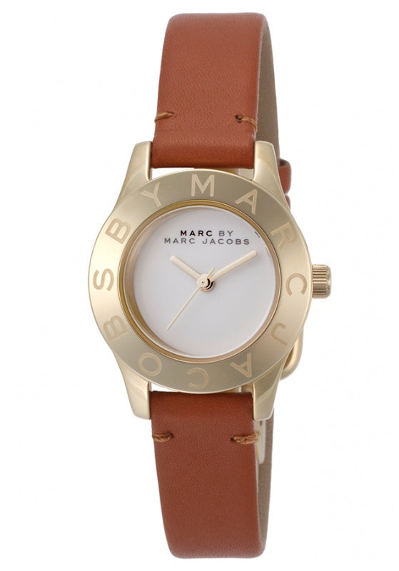 Marc Jacobs Mini Blade White Dial Brown Leather Strap Watch for Women - MBM1219 Buy Now By Marc Jacobs