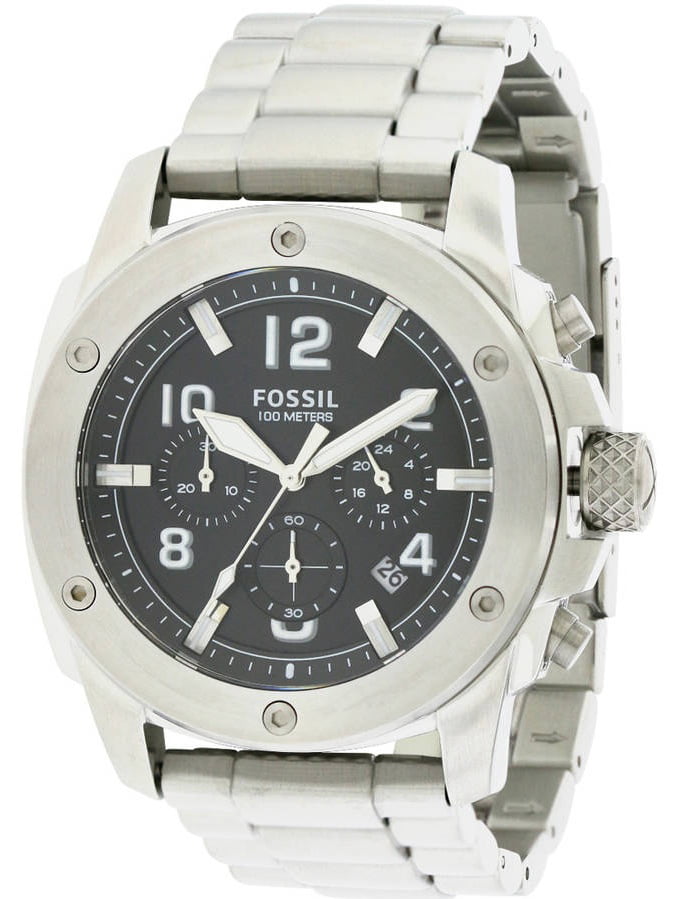 Fossil Modern Machine Black Dial Silver Steel Strap Watch for Men - FS4926 Buy Now By Fossil