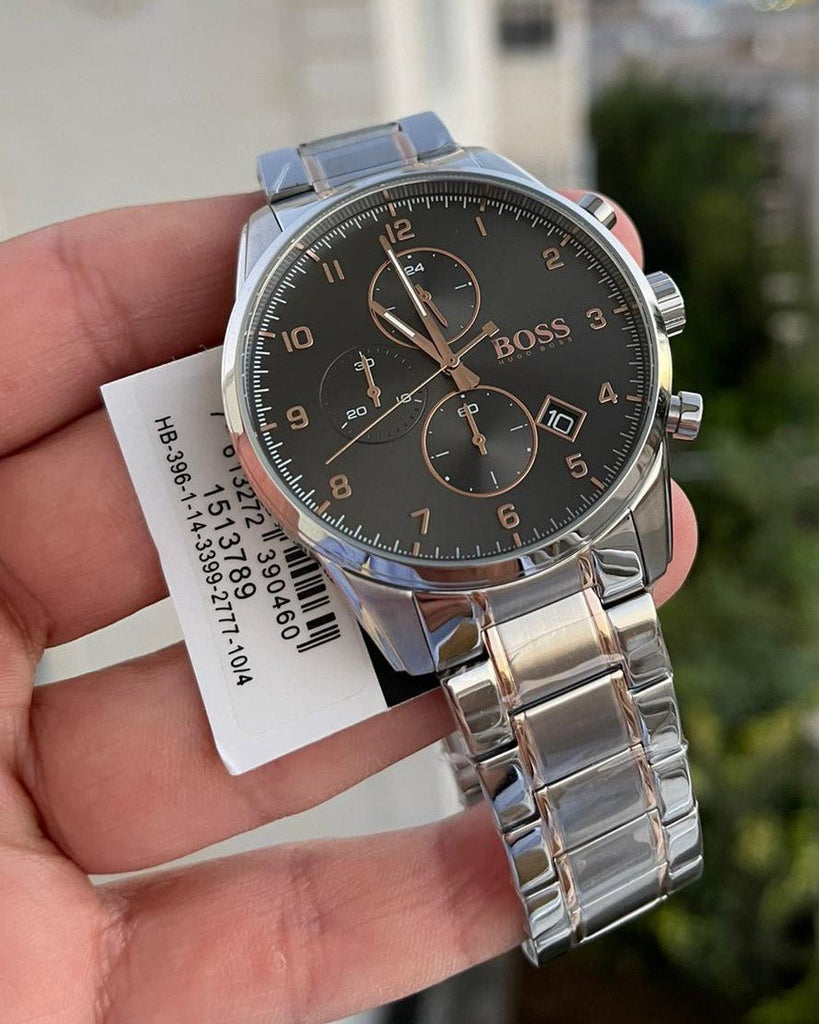 Hugo Boss Skymaster Grey Dial Two Tone Steel Strap Watch for Men - 1513789 Buy Now By Hugo Boss