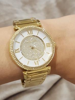 Michael Kors Catlin Mother of Pearl Dial Gold Steel Strap Watch for Women - MK3332 Buy Now By Michael Kors