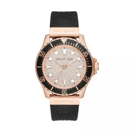 Michael Kors Everest Analog Rose Gold Dial Black Silicone Strap Watch For Women - MK7358 Buy Now By Michael Kors
