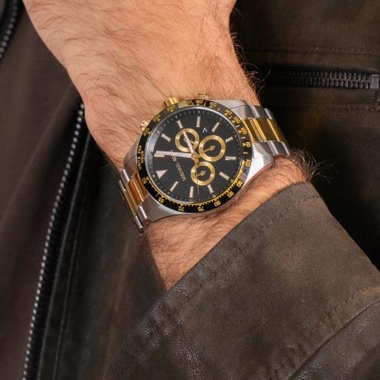 Michael Kors Layton Chronograph Black Dial Two Tone Steel Strap Watch For Men - MK8784 Buy Now By Michael Kors