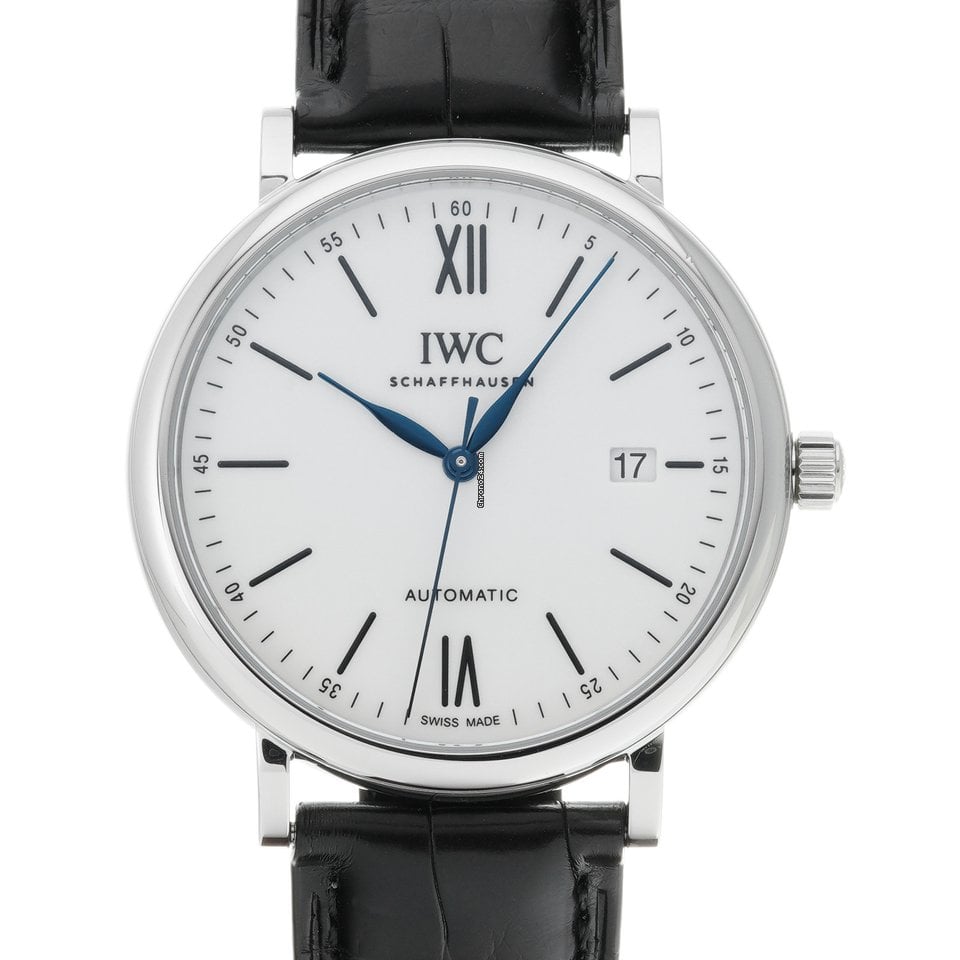 IWC Portofino Automatic '150 Years' Edition Automatic White Dial Black Leather Strap Watch for Men - IW356519 Buy Now By IWC
