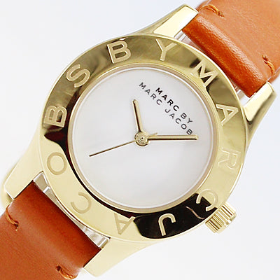 Marc Jacobs Mini Blade White Dial Brown Leather Strap Watch for Women - MBM1219 Buy Now By Marc Jacobs