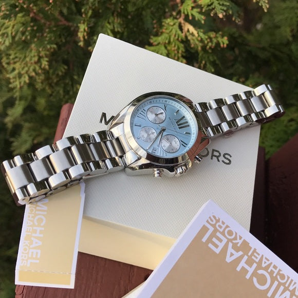 Michael Kors Bradshaw Chronograph Blue Dial Silver Steel Strap Watch For Women - MK6098 Buy Now By Michael Kors