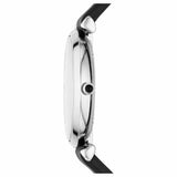 Emporio Armani Gianni T Bar Mother of Pearl Dial Black Leather Strap Watch For Women - AR90002 Buy Now By Emporio Armani