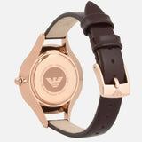 Emporio Armani Aurora Mother of Pearl White Dial Brown Leather Strap Watch For Women - AR11057 Buy Now By Emporio Armani