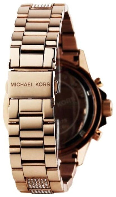 Michael Kors Everest Chronograph Black Dial Rose Gold Steel Strap Watch For Women - MK5875 Buy Now By Michael Kors