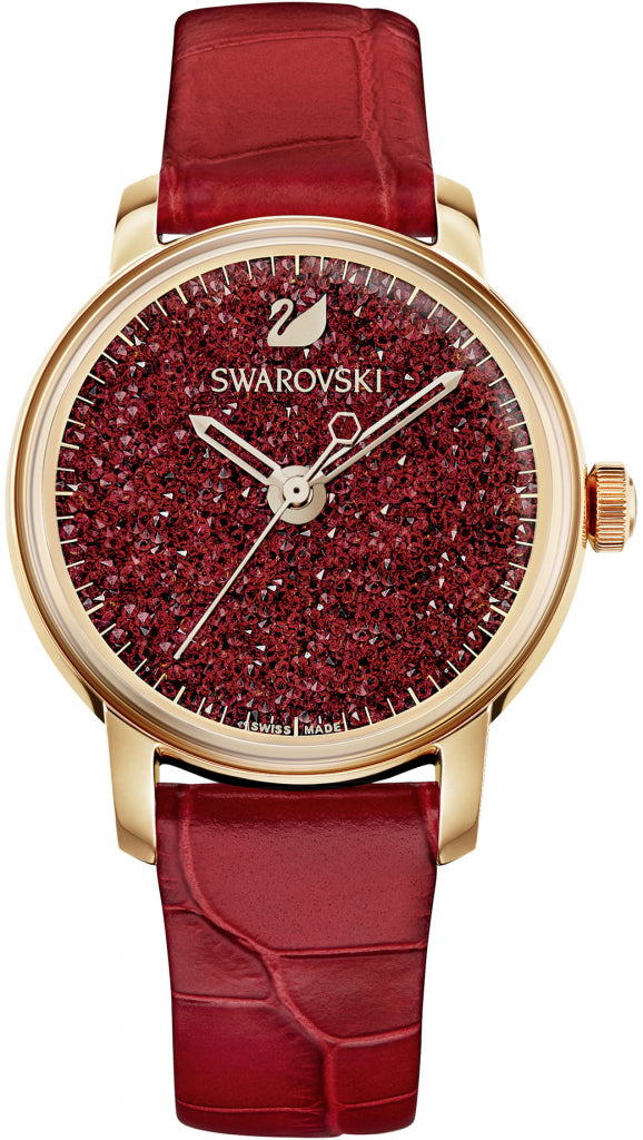 Swarovski Crystalline Hours Red Crystal Dial Red Leather Strap Watch for Women - 5295380 Buy Now By Swarovski