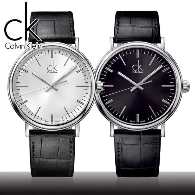 Calvin Klein Surround Black Dial Black Leather Strap Watch for Men - K3W211C1 Buy Now By Calvin Klein