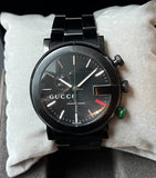 Gucci G Chrono Black Dial Black Steel Strap Watch For Men - YA101331 Buy Now By Gucci