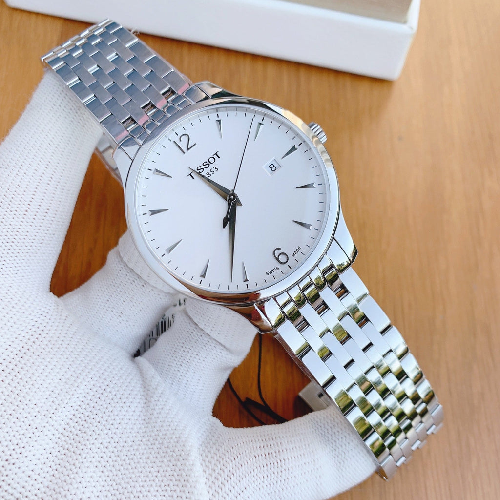 Tissot T Classic Tradition White Dial Silver Steel Strap Watch For Men - T063.610.11.037.00 Buy Now By Tissot