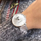 Coach Slim Easton Silver Dial Silver Leather Strap Watch for Women - 14502685 Buy Now By Coach