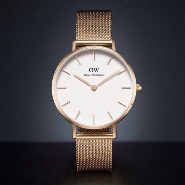 Daniel Wellington Petite Melrose White Dial Rose Gold Mesh Strap Watch For Women - DW00100305 Buy Now By Daniel Wellington