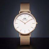 Daniel Wellington Petite Melrose White Dial Rose Gold Mesh Strap Watch For Women - DW00100305 Buy Now By Daniel Wellington