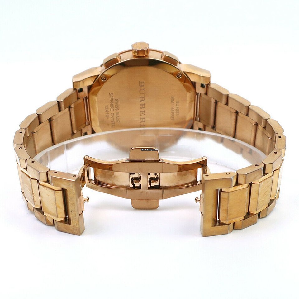 Burberry The City Grey Dial Rose Gold Steel Strap Watch for Men - BU9353 Buy Now By Burberry