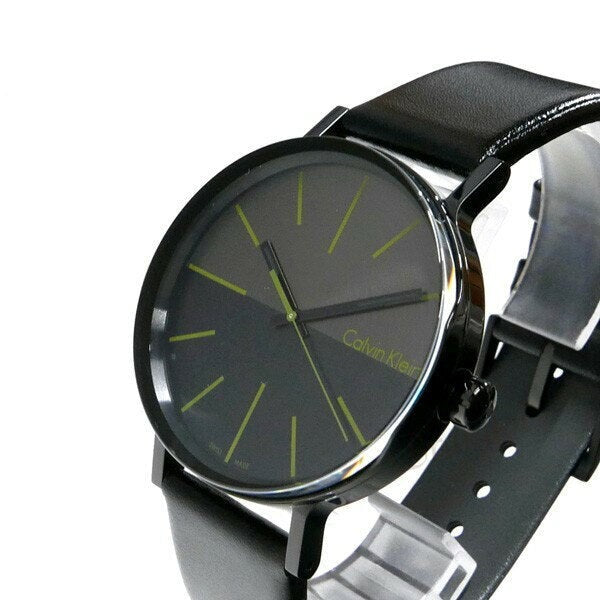 Calvin Klein Boost Black Dial Black Leather Strap Watch for Men - K7Y214CL Buy Now By Calvin Klein