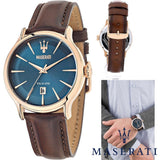 Maserati Epoca Blue Dial Brown Leather Strap Watch For Men - R8851118001 Buy Now By Maserati