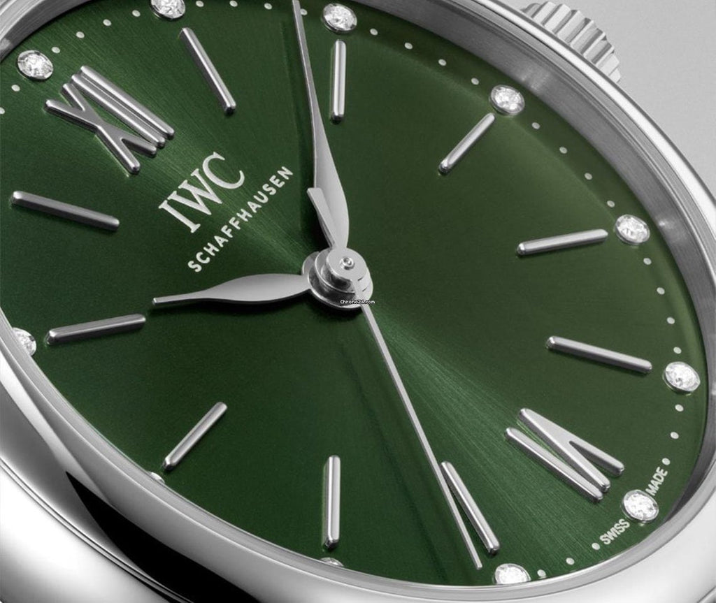 IWC Portofino Automatic Green Dial Green Leather Strap Watch for Women - IW357405 Buy Now By IWC