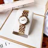 Versace V-Flare Quartz Silver Dial Gold Steel Strap Watch for Women - VEBN00818 Buy Now By Versace