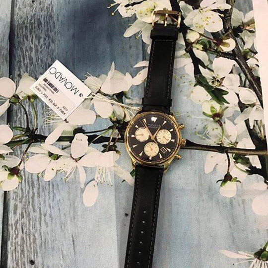 Movado Heritage Chronograph Calendoplan Blue Dial Black Leather Strap Watch for Men - 3650006 Buy Now By Movado