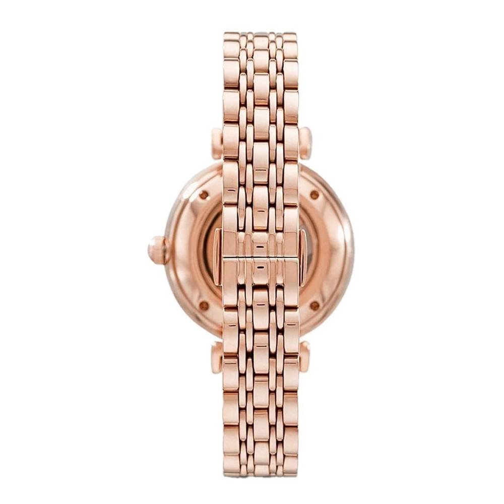 Emporio Armani Gianni T-Bar Silver Dial Rose Gold Steel Strap Watch For Women - AR60023 Buy Now By Emporio Armani