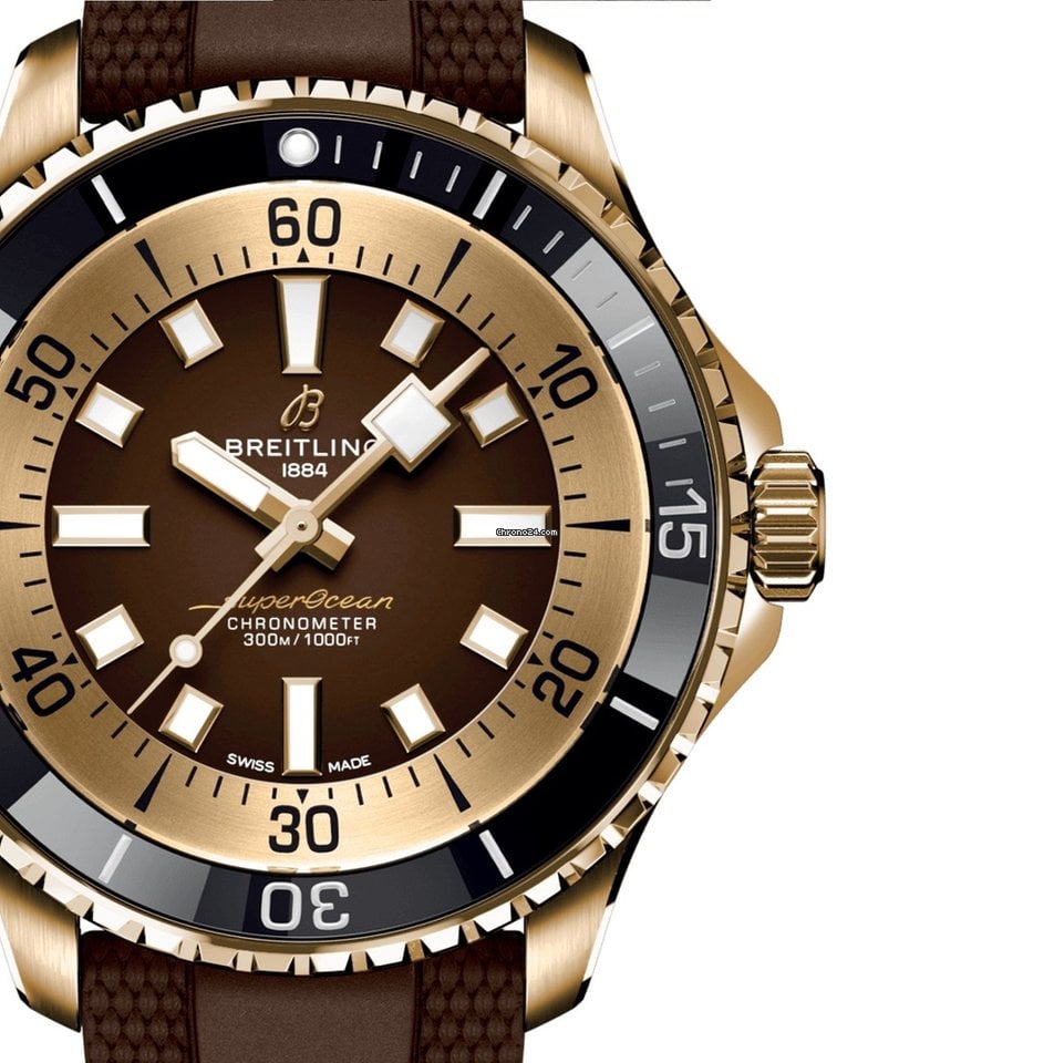 Breitling Superocean Automatic 44 Brown Dial Brown Rubber Strap Watch for Men - N17376201Q1S1 Buy Now By Breitling