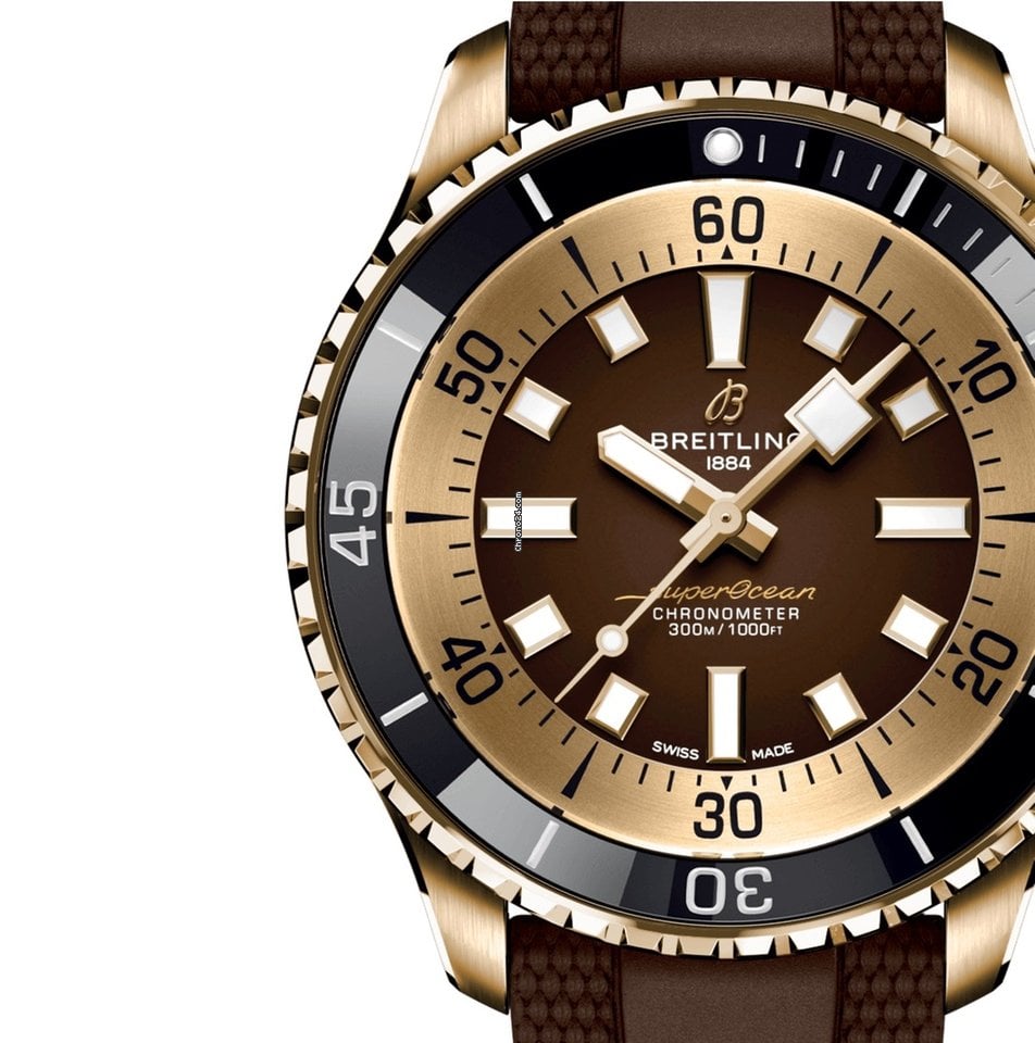 Breitling Superocean Automatic 44 Brown Dial Brown Rubber Strap Watch for Men - N17376201Q1S1 Buy Now By Breitling