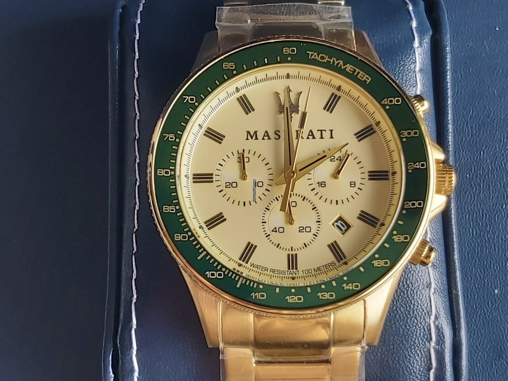 Maserati SFIDA Quartz Yellow Dial Gold Strap Watch For Men - R8873640005 Buy Now By Maserati