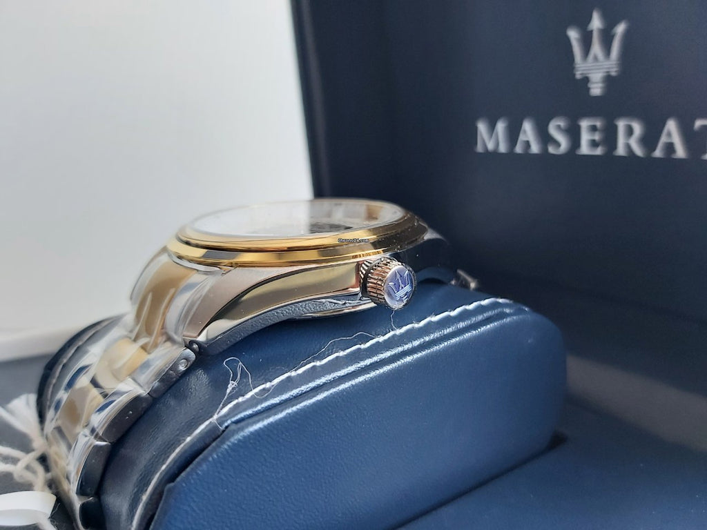 Maserati Traguardo Automatic White Skeleton Dial Two Tone Steel Strap Watch For Men - R8823112003 Buy Now By Maserati