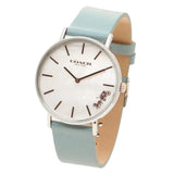 Coach Perry Mother of Pearl White Dial Blue Leather Strap Watch for Women - 14503271 Buy Now By Coach