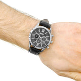 Hugo Boss Ambassador Chronograph Quartz Black Dial Black Leather Strap Watch For Men - HB1513194 Buy Now By Hugo Boss