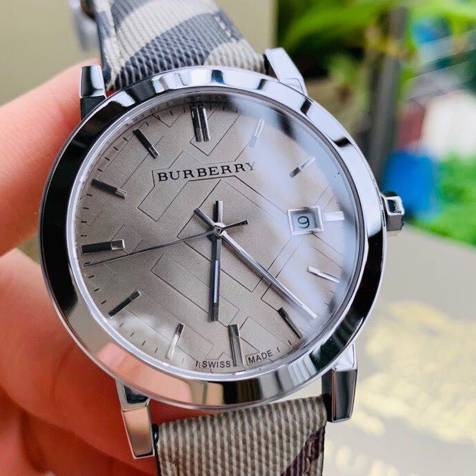 Burberry The City Beige Dial Chequered Brown Leather Strap Watch for Women - BU9029 Buy Now By Burberry