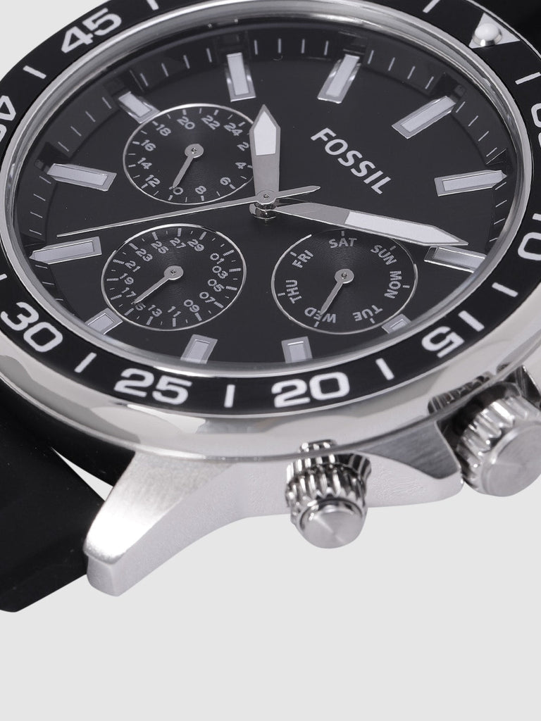 Fossil Bannon Multifunction Black Dial Black Silicone Strap Watch for Men - BQ2494 Buy Now By Fossil
