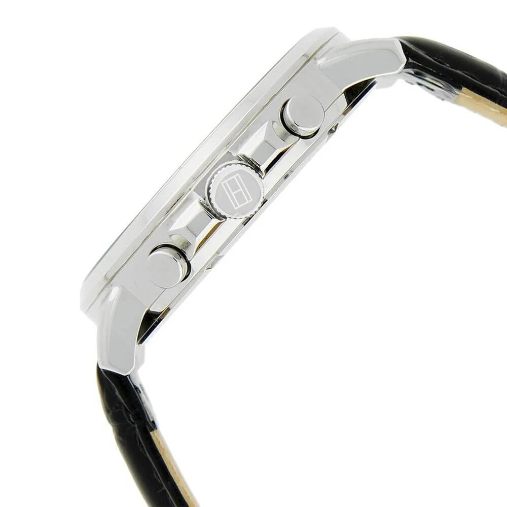 Tommy Hilfiger Keagan Quartz Grey Dial Black Leather Strap Watch for Men - 1791289 Buy Now By Tommy Hilfiger