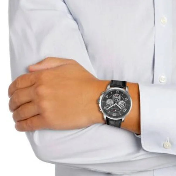 Tommy Hilfiger Keagan Quartz Grey Dial Black Leather Strap Watch for Men - 1791289 Buy Now By Tommy Hilfiger