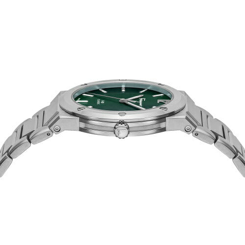 Salvatore Ferragamo F-80 Classic Green Dial Silver Steel Strap Watch for Men - SFDT02123 Buy Now By Salvatore Ferragamo