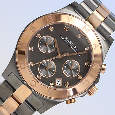 Marc Jacobs Blade Chronograph Grey Dial Two Tone Steel Strap Watch for Women - MBM8583 Buy Now By Marc Jacobs