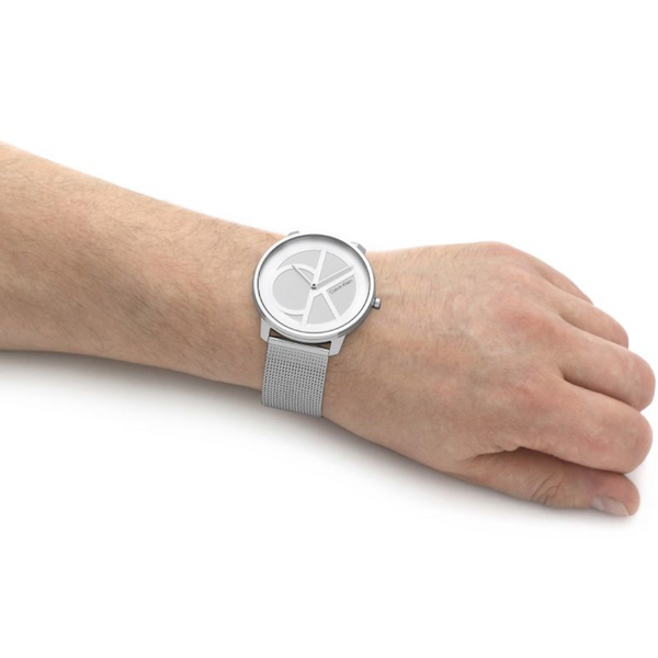 Calvin Klein Minimal White Dial Silver Mesh Bracelet Watch for Men - K3M5115X Buy Now By Calvin Klein