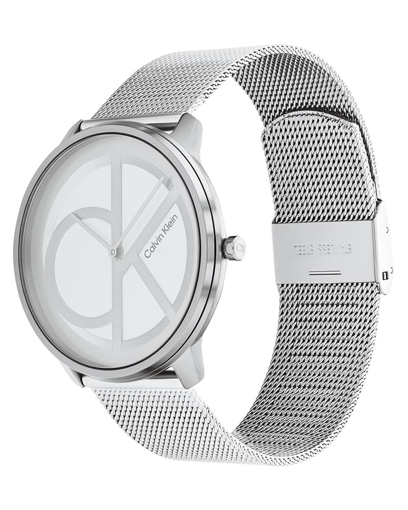 Calvin Klein Minimal White Dial Silver Mesh Bracelet Watch for Men - K3M5115X Buy Now By Calvin Klein