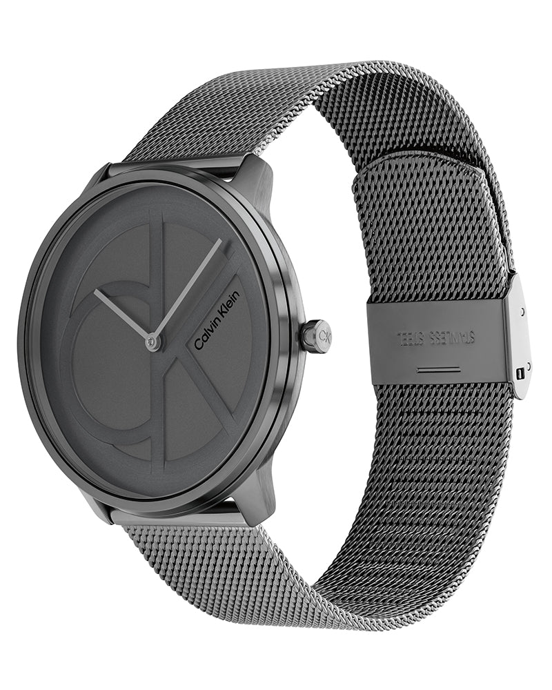 Calvin Klein Minimal Grey Dial Grey Mesh Bracelet Watch for Men - K3M517P4 Buy Now By Calvin Klein