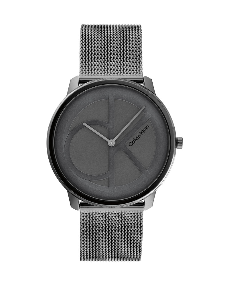 Calvin Klein Minimal Grey Dial Grey Mesh Bracelet Watch for Men - K3M517P4 Buy Now By Calvin Klein