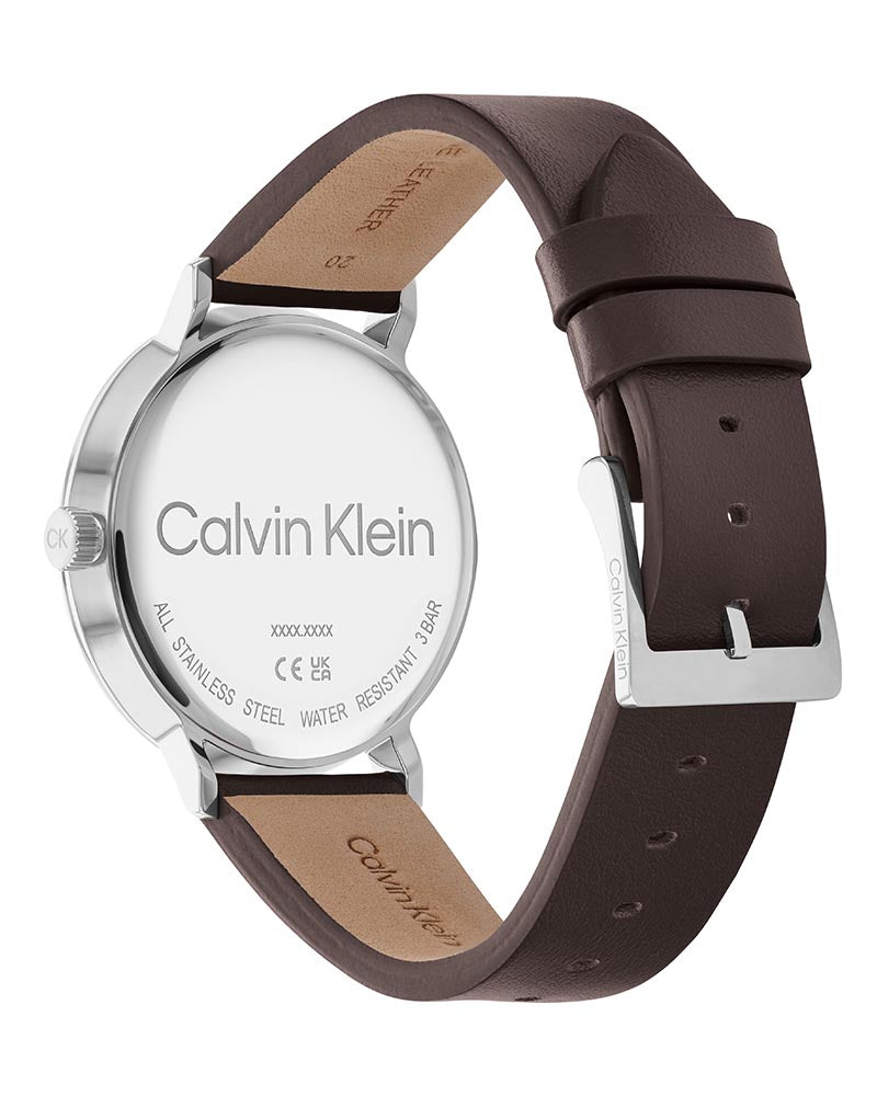 Calvin Klein Posh Silver Dial Brown Leather Strap Watch for Men - K8Q316G6 Buy Now By Calvin Klein