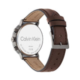 Calvin Klein Minimal Silver Dial Brown Leather Strap Watch for Men - K3M211G6 Buy Now By Calvin Klein