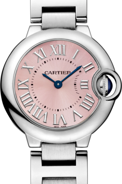 Cartier Ballon Bleu de Cartier Pink Dial Silver Steel Strap Watch for Women - W6920038 Buy Now By Cartier