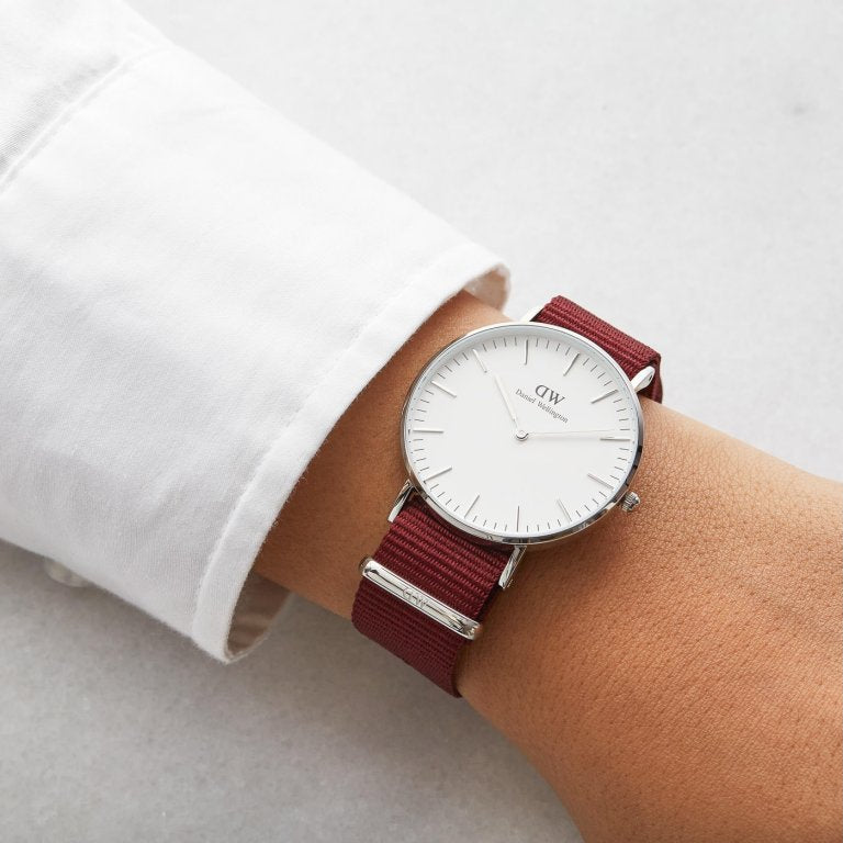 Daniel Wellington Classic Roselyn White Dial Red NATO Strap Watch For Women - DW00100272 Buy Now By Daniel Wellington