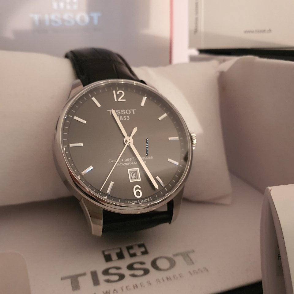 Tissot Chemin Des Tourelles Powermatic 80 Black Dial Black Leather Strap Watch For Men - T099.407.16.447.00 Buy Now By Tissot