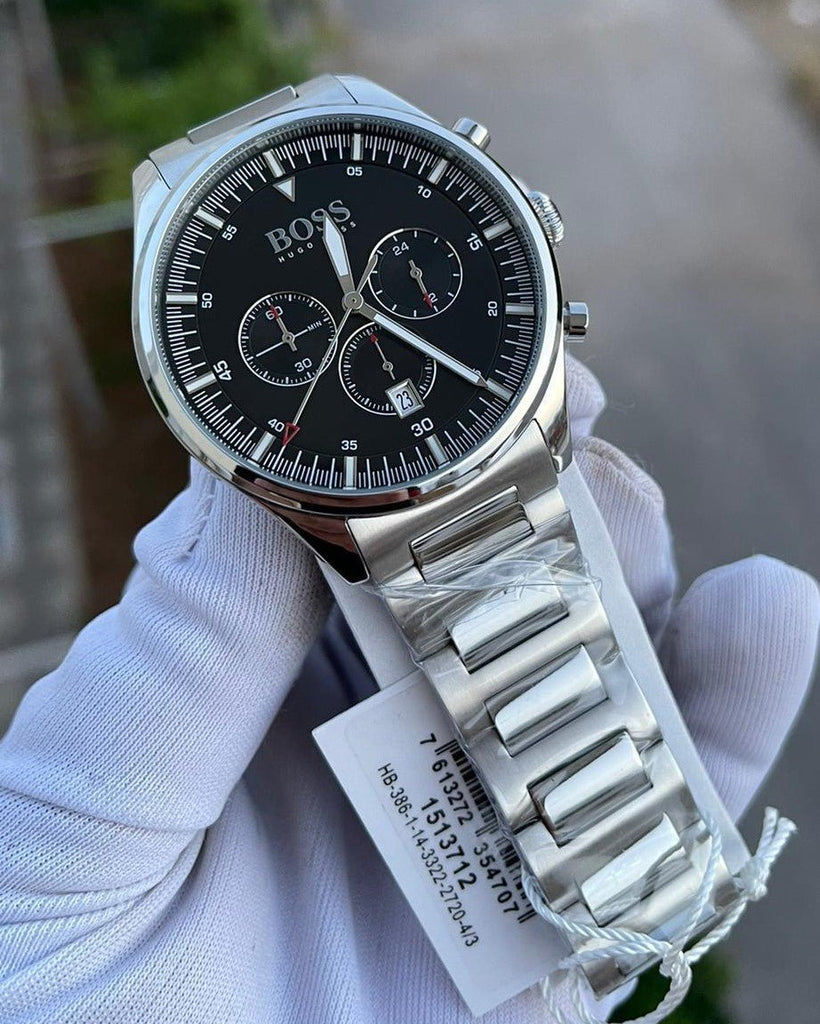 Hugo Boss Pioneer Black Dial Silver Steel Strap Watch for Men - 1513712 Buy Now By Hugo Boss