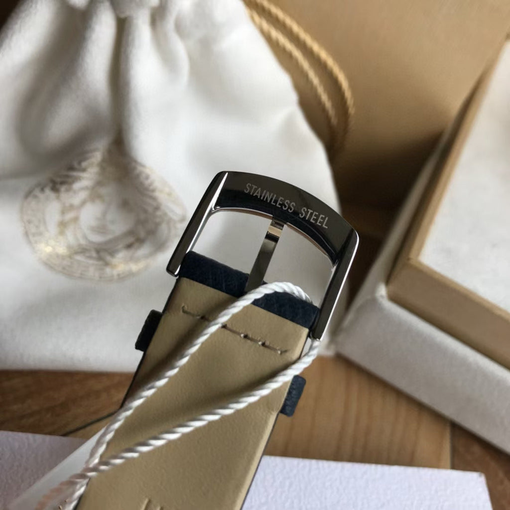 Versace Manifesto Quartz Blue Dial Blue Leather Strap Watch For Men - VBQ01017 Buy Now By Versace