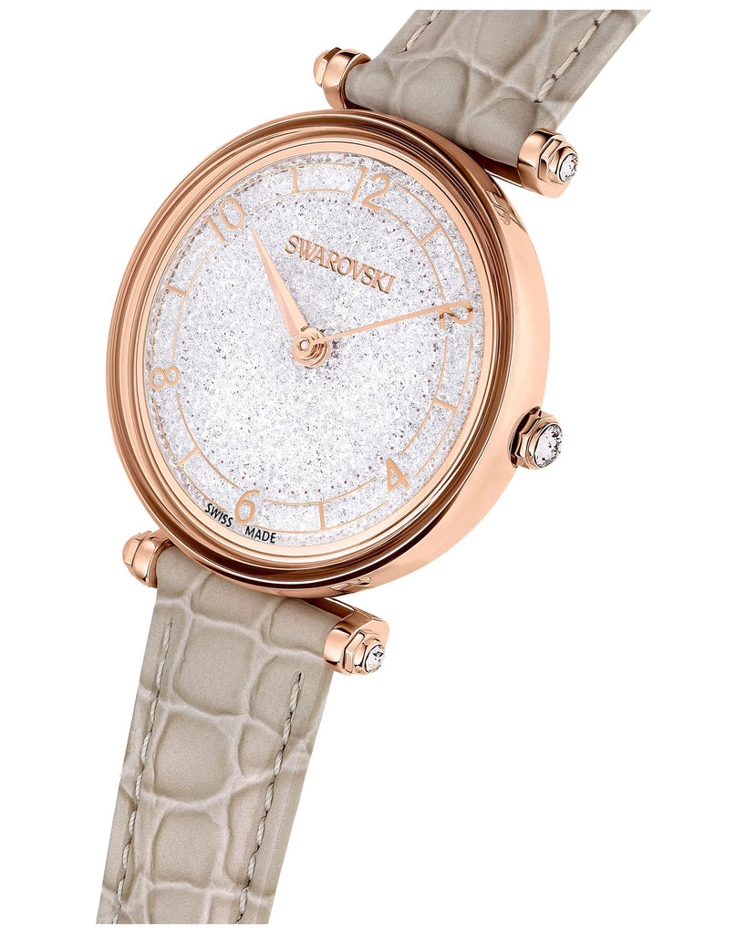 Swarovski Crystalline Wonder Silver Dial Beige Leather Strap Watch for Women - 5656899 Buy Now By Swarovski